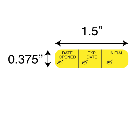 Nevs Date Opened/Exp Date/Initial 3/8" x 1-1/2" PAUX-136